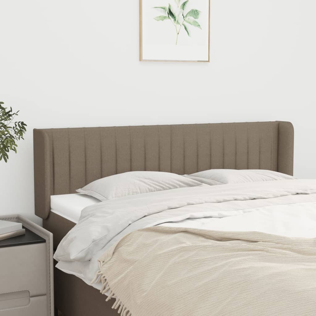 Tête de lit avec oreilles Taupe 147x16x78/88 cm Tissu Têtes et pieds de lit vidaXL
