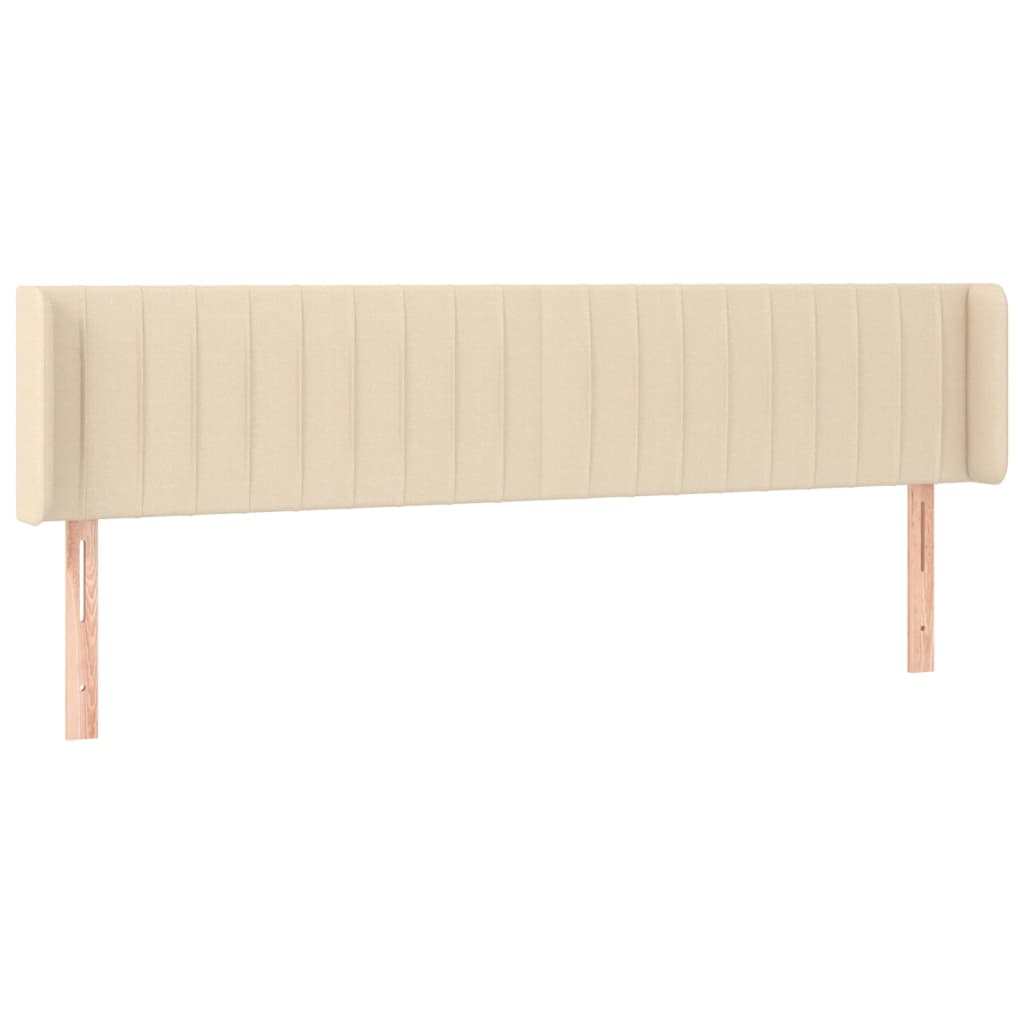 Tête de lit avec oreilles Crème 163x16x78/88 cm Tissu Têtes et pieds de lit vidaXL