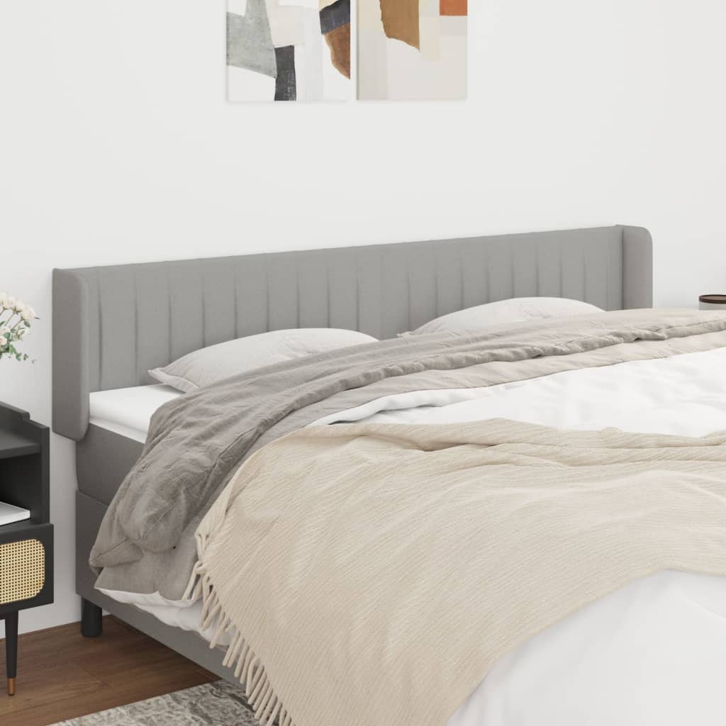 Tête de lit avec oreilles Gris clair 203x16x78/88 cm Tissu - XIOS