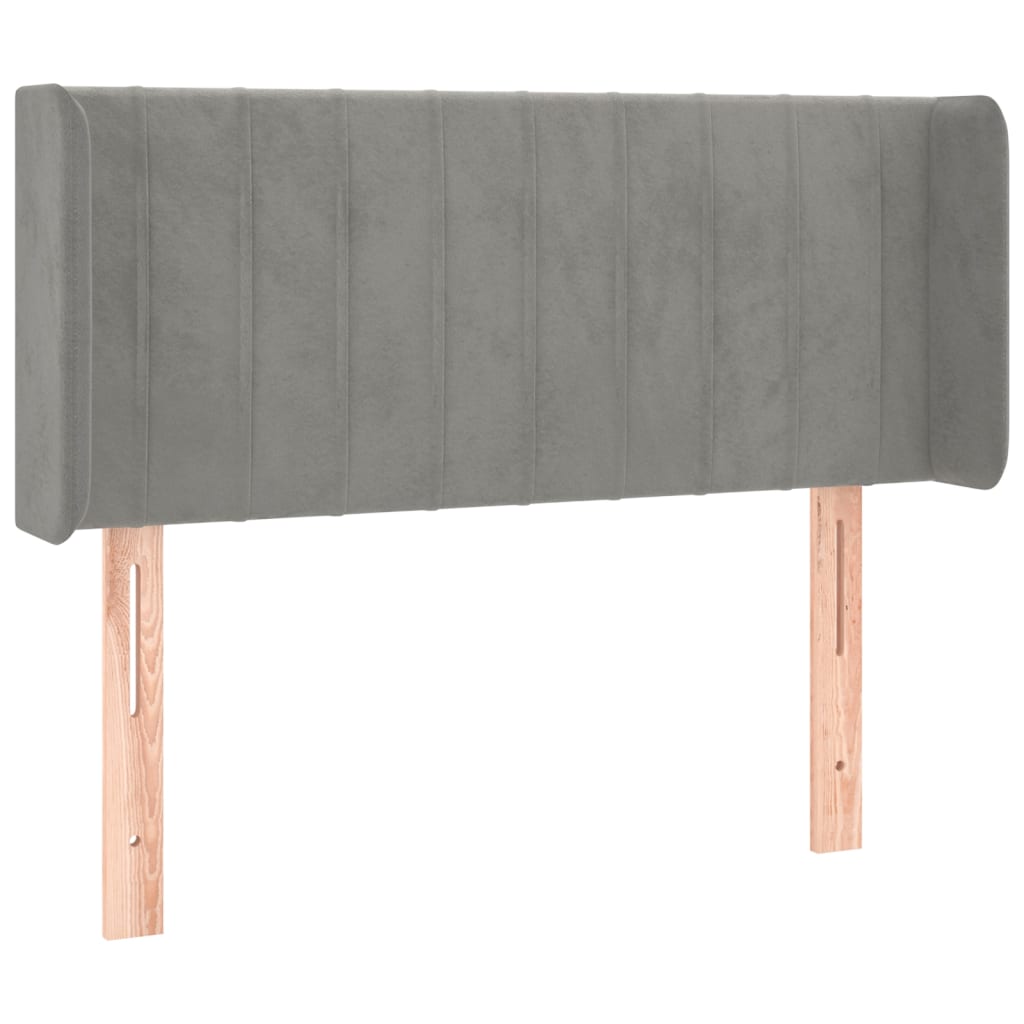Tête de lit avec oreilles Gris clair 83x16x78/88 cm Velours - XIOS