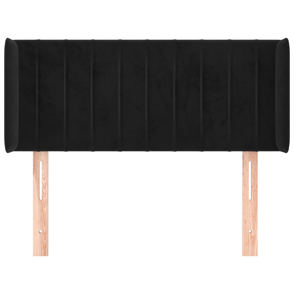Tête de lit avec oreilles Noir 83x16x78/88 cm Velours - XIOS