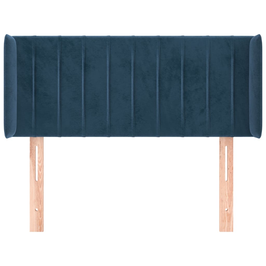 Tête de lit avec oreilles Bleu Foncé 83x16x78/88 cm Velours - XIOS