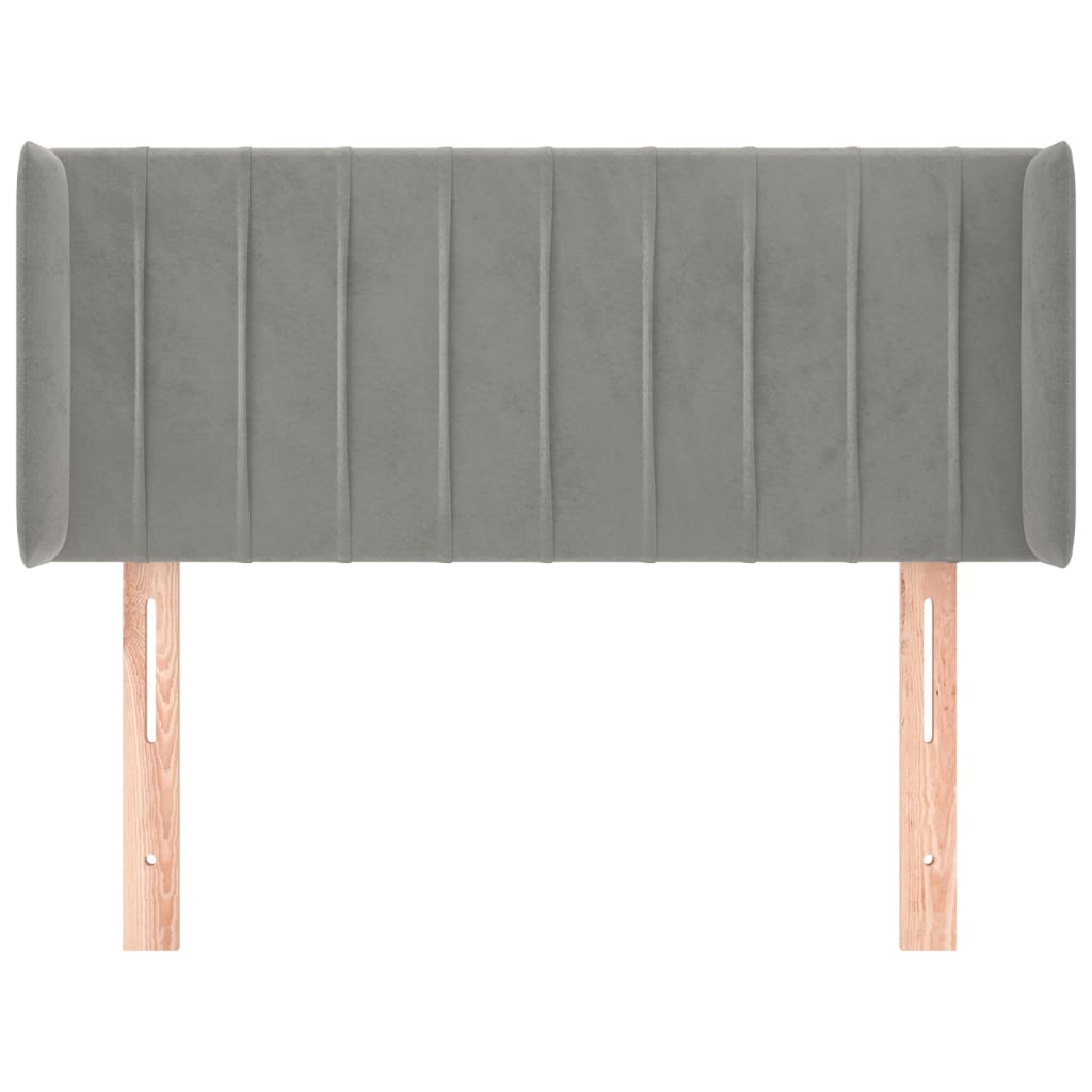 Tête de lit avec oreilles Gris clair 103x16x78/88 cm Velours - XIOS