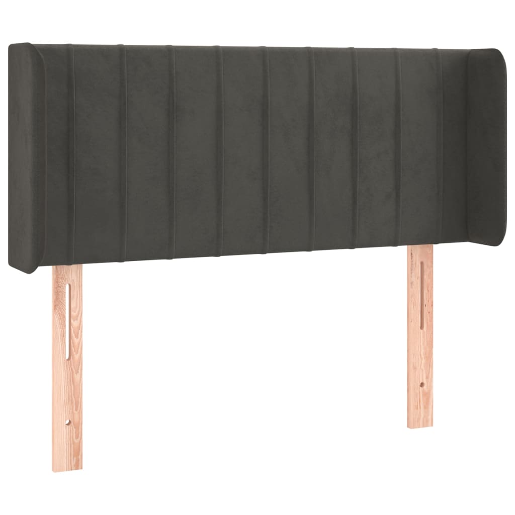 Tête de lit avec oreilles Gris foncé 103x16x78/88 cm Velours - XIOS