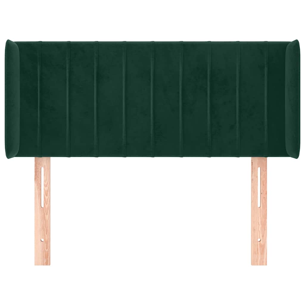 Tête de lit avec oreilles Vert foncé 103x16x78/88 cm Velours - XIOS