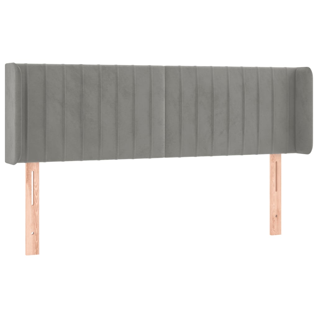Tête de lit avec oreilles Gris clair 147x16x78/88 cm Velours - XIOS