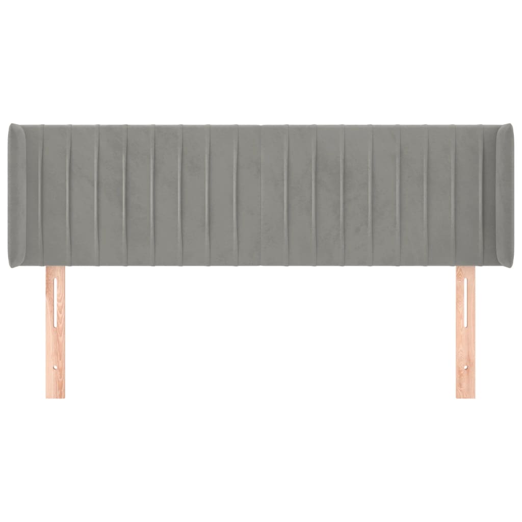 Tête de lit avec oreilles Gris clair 147x16x78/88 cm Velours - XIOS