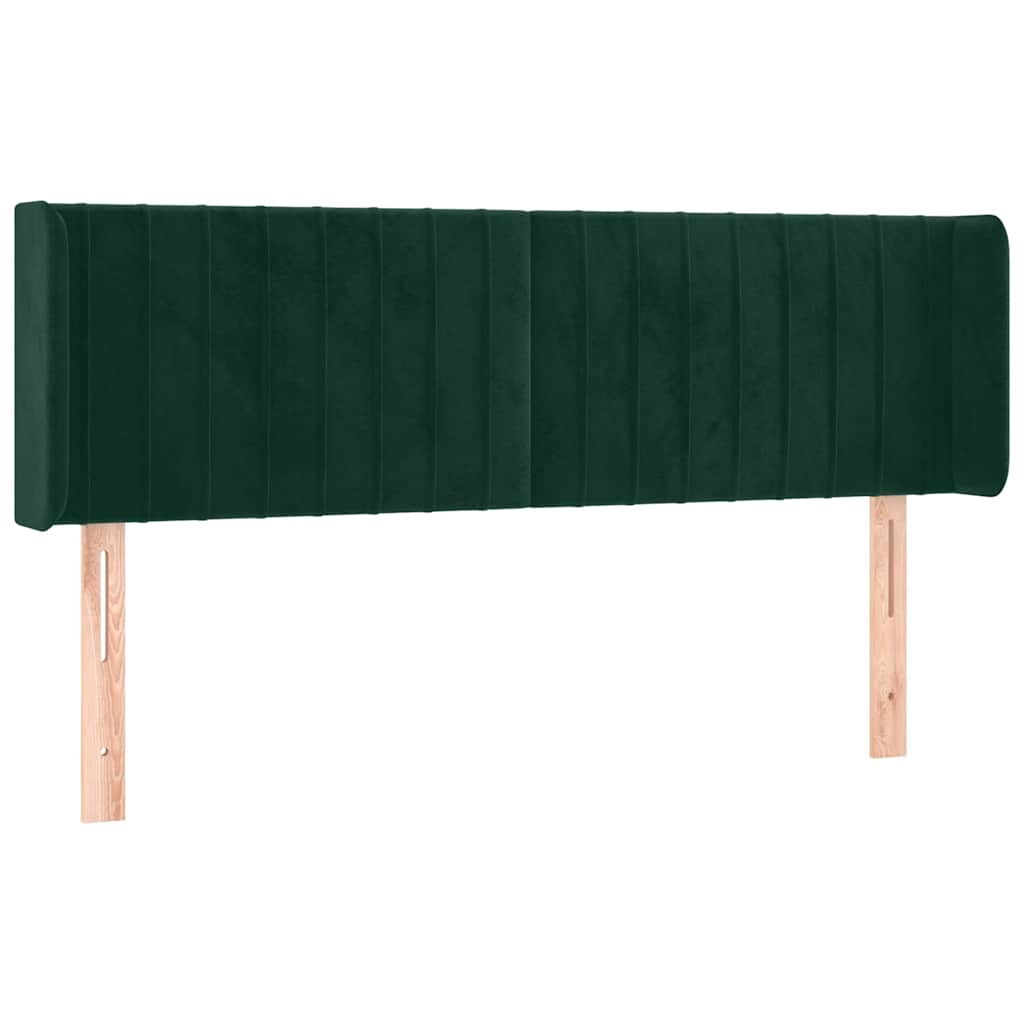 Tête de lit avec oreilles Vert foncé 147x16x78/88 cm Velours - XIOS