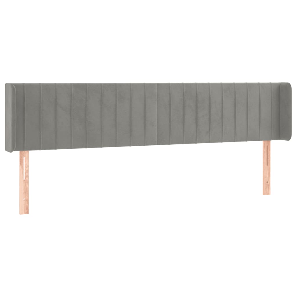 Tête de lit avec oreilles Gris clair 163x16x78/88 cm Velours - XIOS