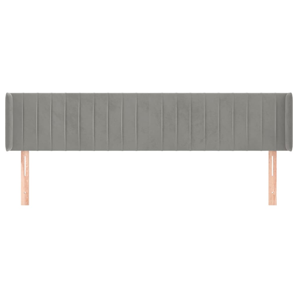Tête de lit avec oreilles Gris clair 163x16x78/88 cm Velours - XIOS