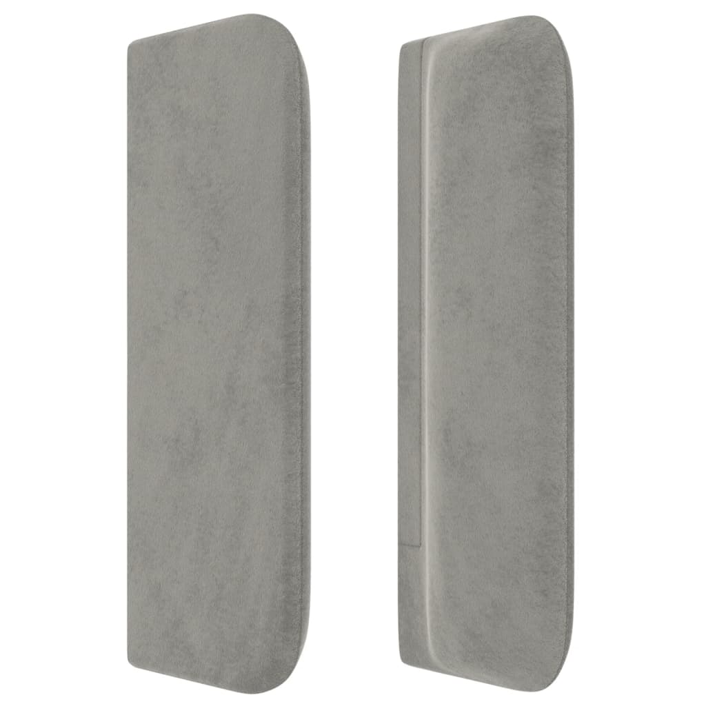 Tête de lit avec oreilles Gris clair 163x16x78/88 cm Velours - XIOS