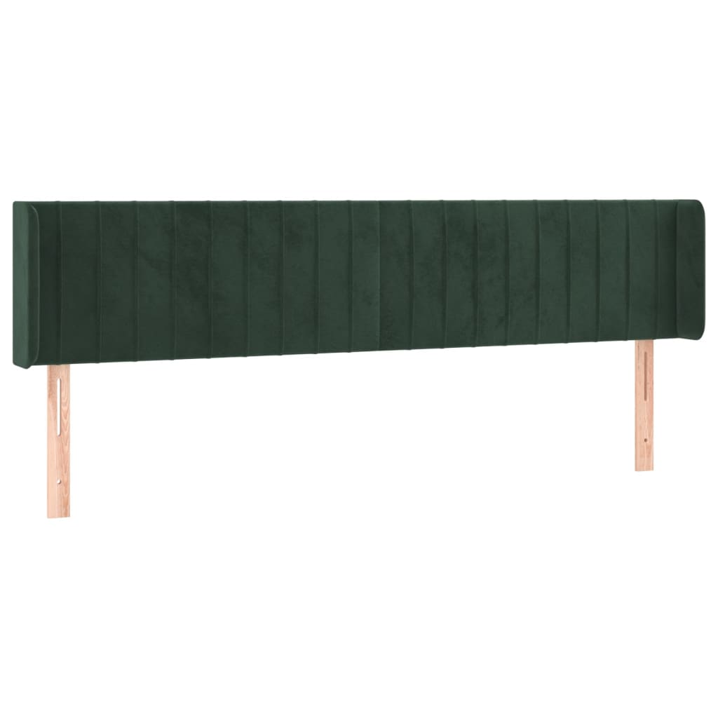 Tête de lit avec oreilles Vert foncé 163x16x78/88 cm Velours - XIOS