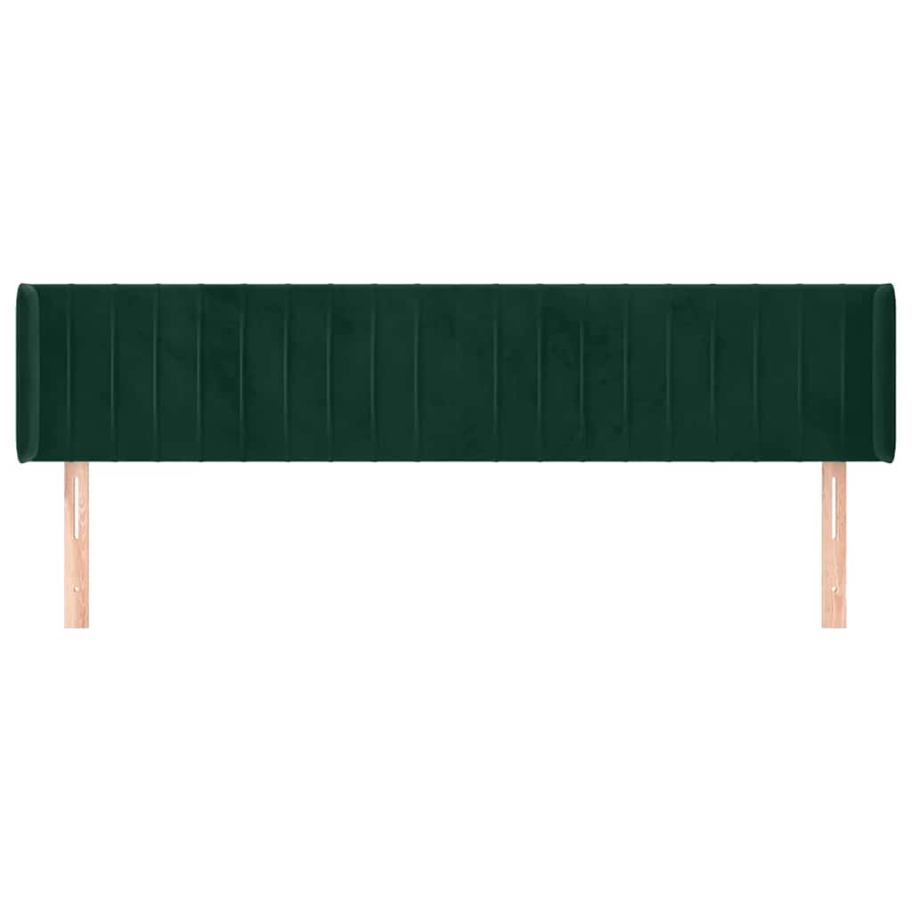 Tête de lit avec oreilles Vert foncé 163x16x78/88 cm Velours - XIOS