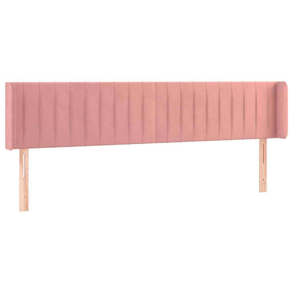 Tête de lit avec oreilles Rose 163x16x78/88 cm Velours - XIOS