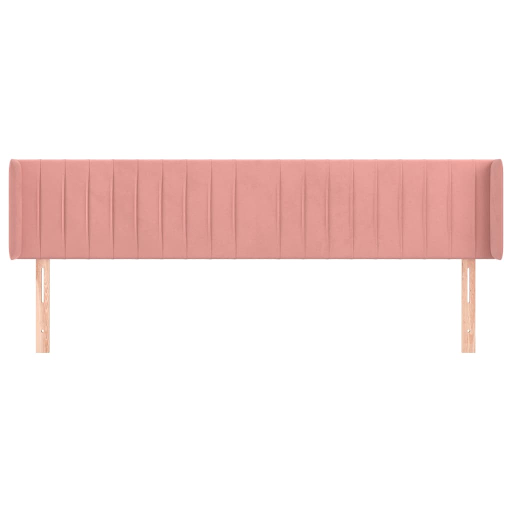 Tête de lit avec oreilles Rose 163x16x78/88 cm Velours - XIOS