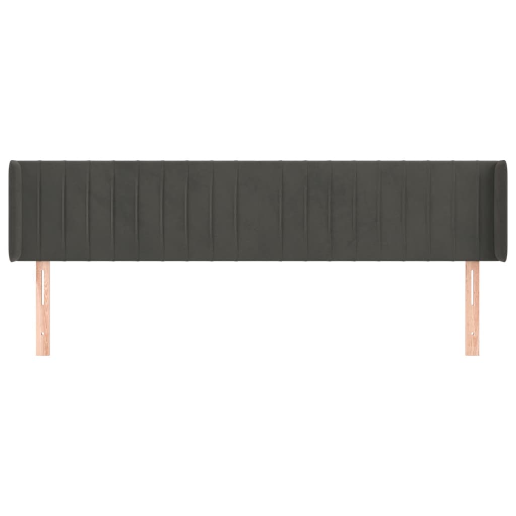 Tête de lit avec oreilles Gris foncé 183x16x78/88 cm Velours - XIOS