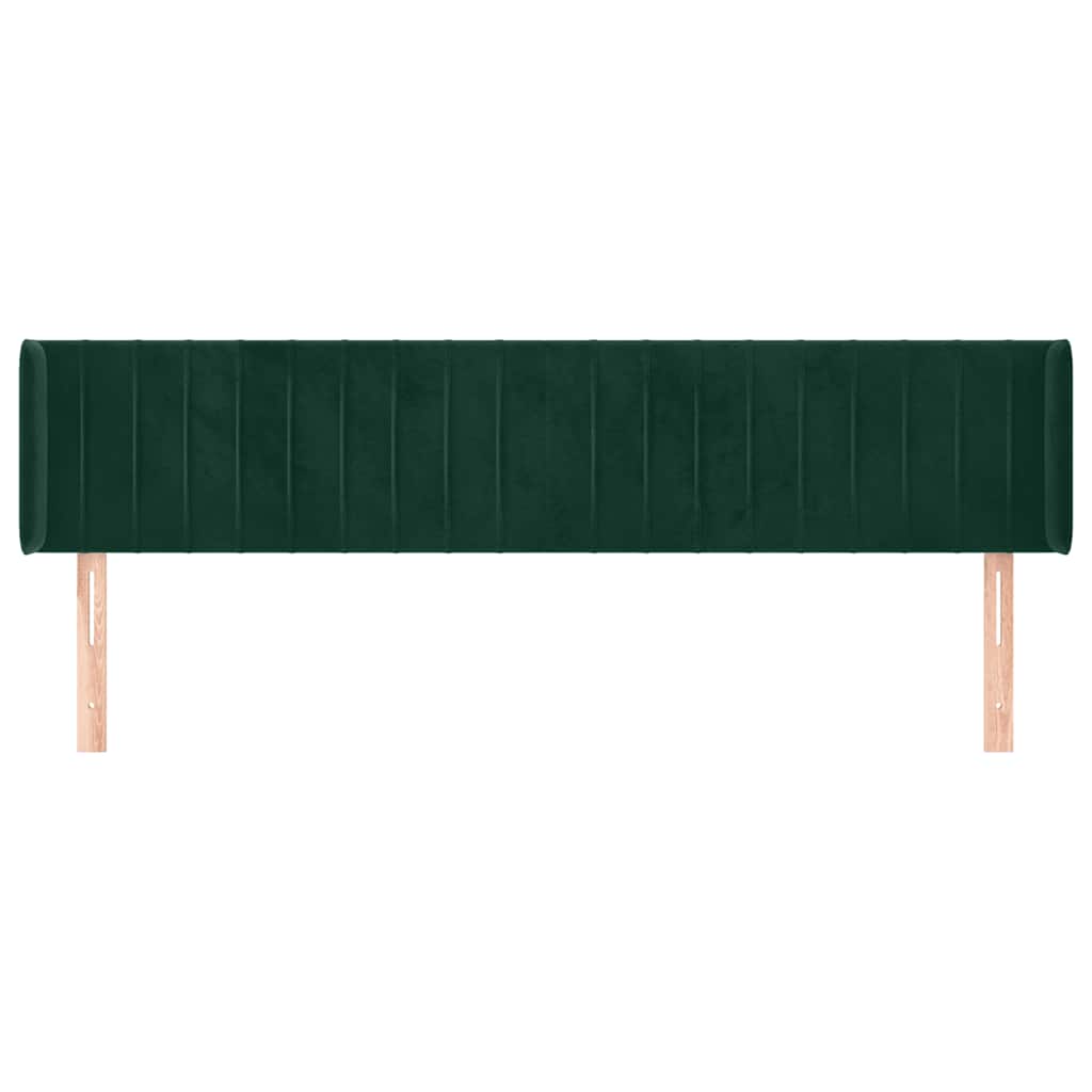Tête de lit avec oreilles Vert foncé 183x16x78/88 cm Velours - XIOS
