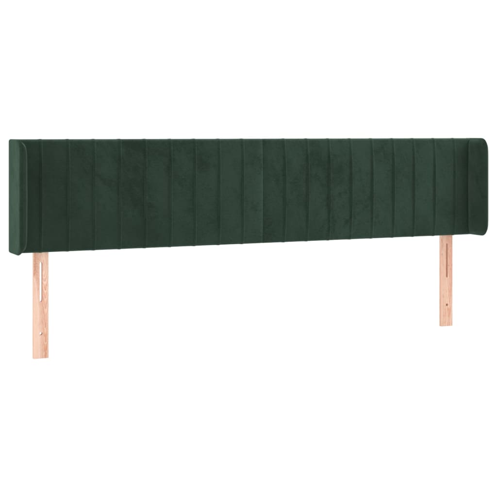Tête de lit avec oreilles Vert foncé 203x16x78/88 cm Velours - XIOS