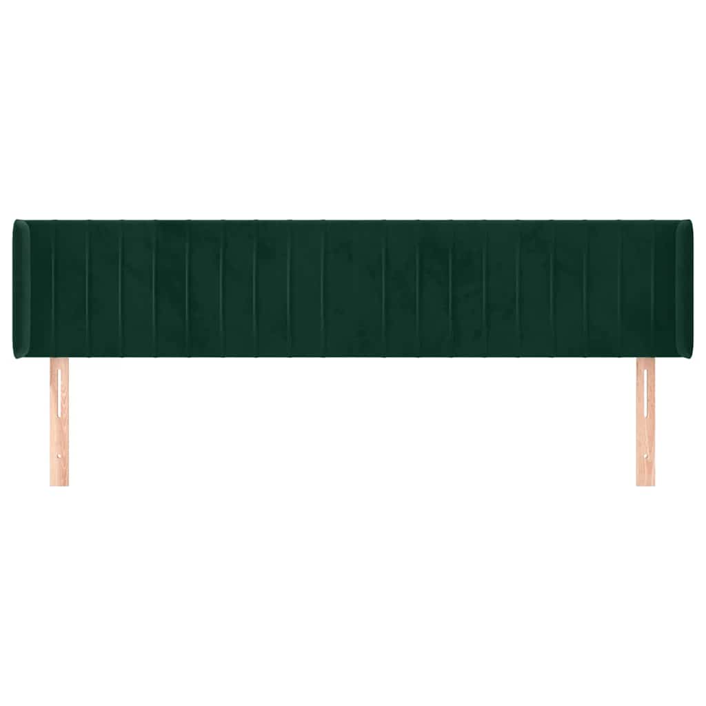 Tête de lit avec oreilles Vert foncé 203x16x78/88 cm Velours - XIOS