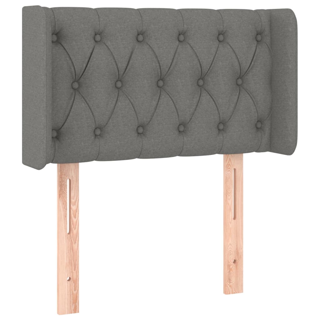 Tête de lit avec oreilles Gris foncé 83x16x78/88 cm Tissu - XIOS