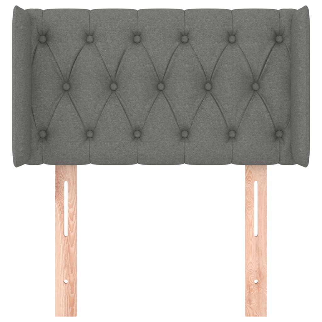 Tête de lit avec oreilles Gris foncé 83x16x78/88 cm Tissu - XIOS