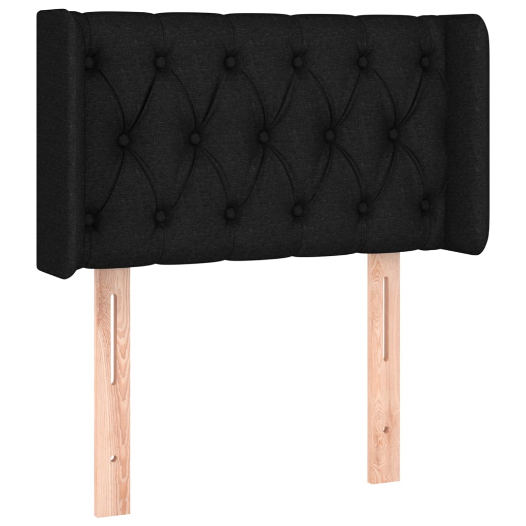 Tête de lit avec oreilles Noir 83x16x78/88 cm Tissu - XIOS