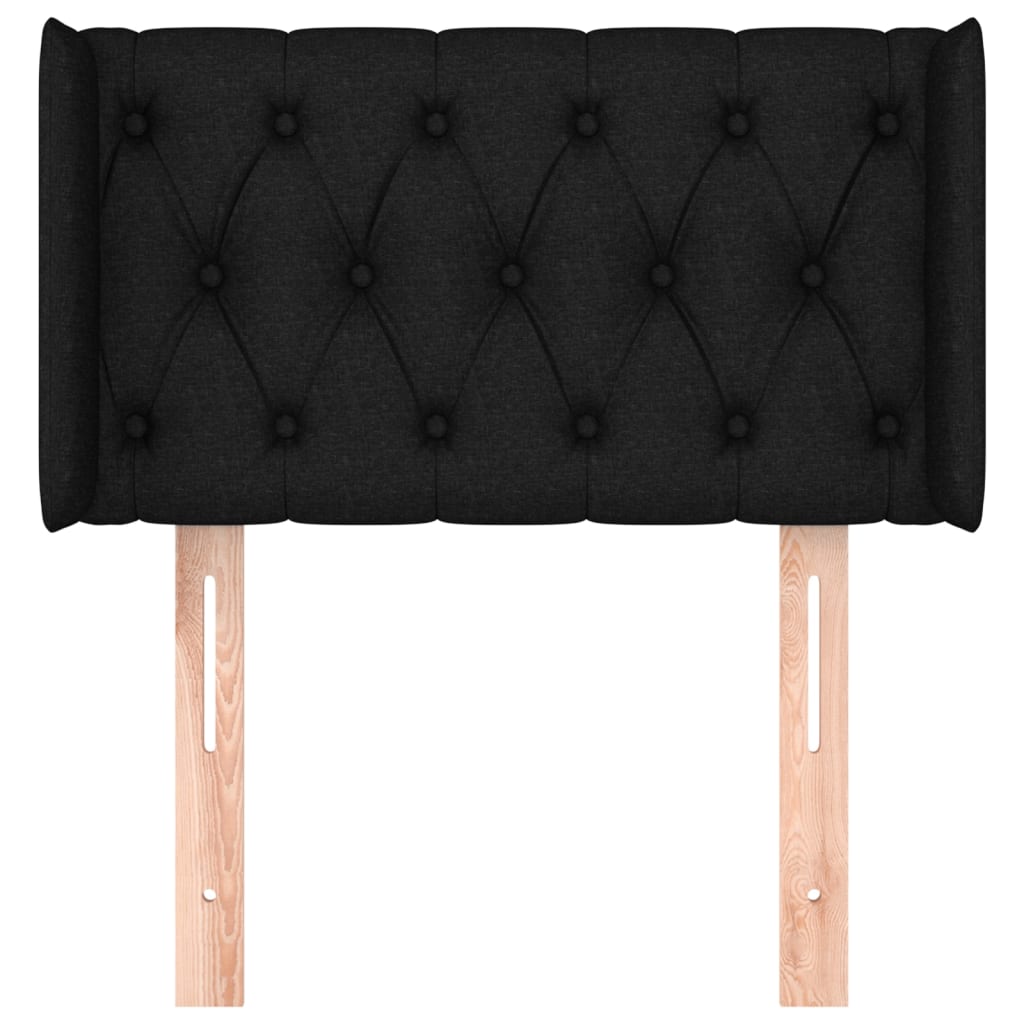 Tête de lit avec oreilles Noir 83x16x78/88 cm Tissu - XIOS