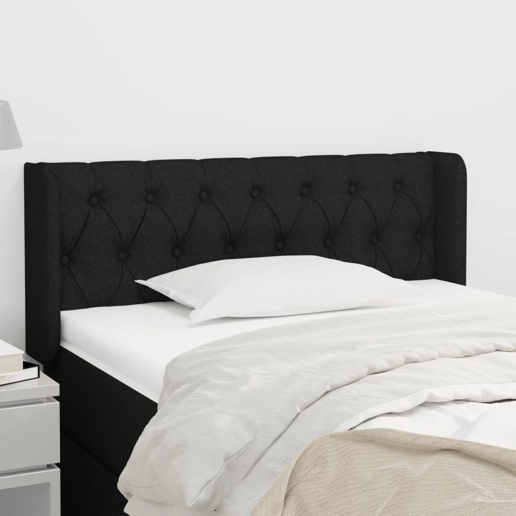 Tête de lit avec oreilles Noir 93x16x78/88 cm Tissu - XIOS
