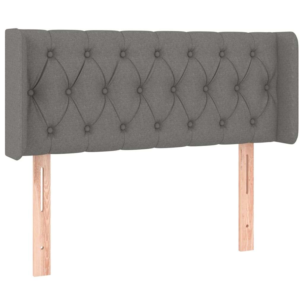 Tête de lit avec oreilles Gris foncé 103x16x78/88 cm Tissu - XIOS