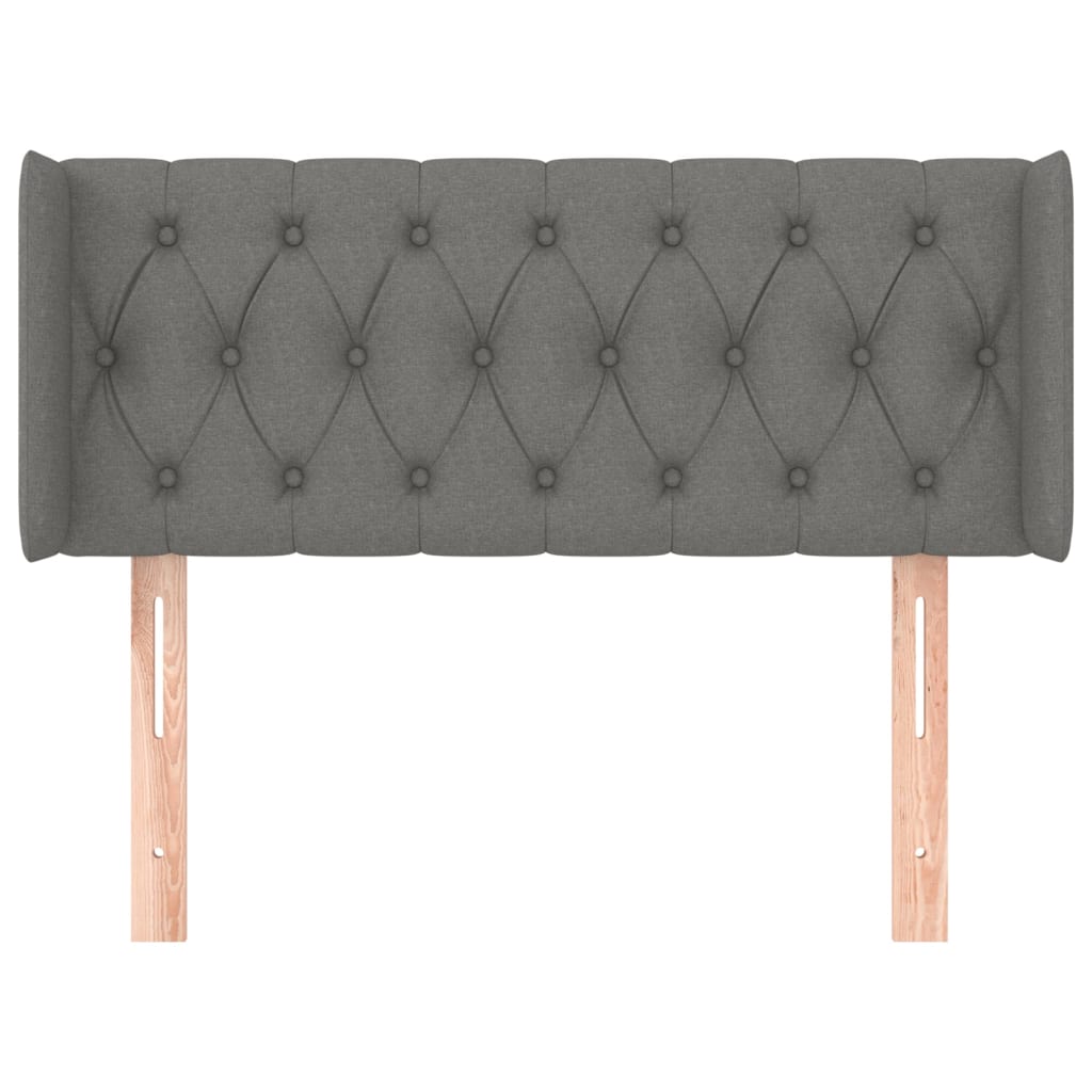 Tête de lit avec oreilles Gris foncé 103x16x78/88 cm Tissu - XIOS