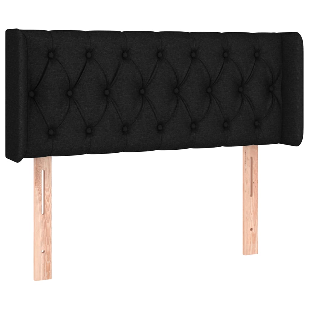 Tête de lit avec oreilles Noir 103x16x78/88 cm Tissu - XIOS