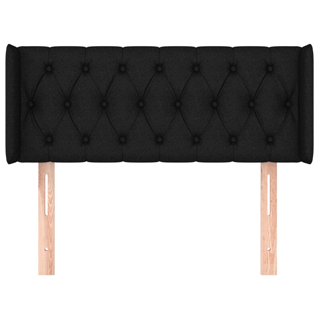 Tête de lit avec oreilles Noir 103x16x78/88 cm Tissu - XIOS