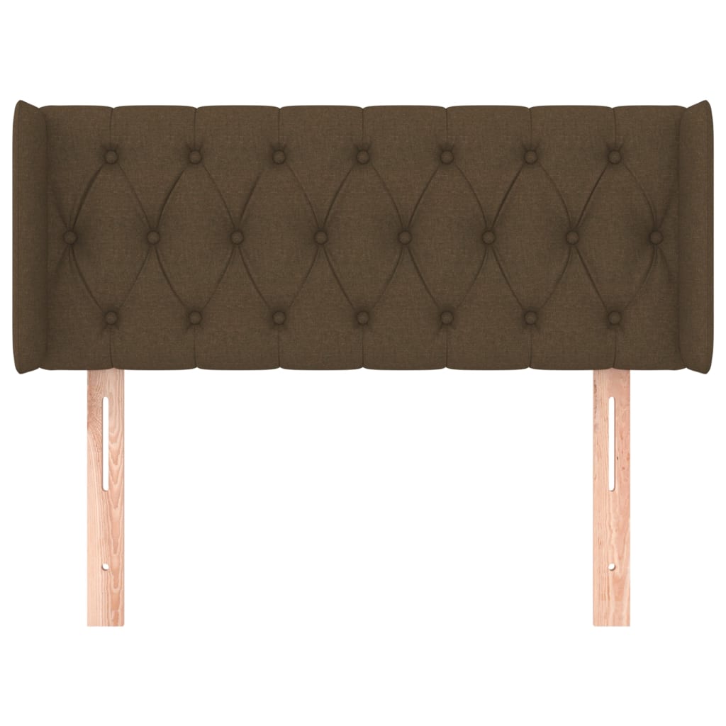 Tête de lit avec oreilles Marron Foncé 103x16x78/88 cm Tissu - XIOS