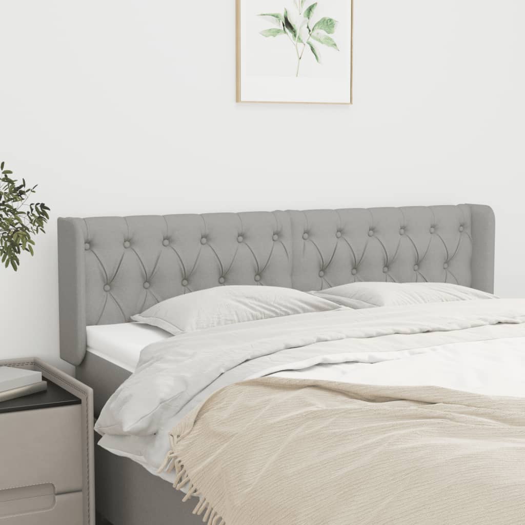 Tête de lit avec oreilles Gris clair 147x16x78/88 cm Tissu - XIOS