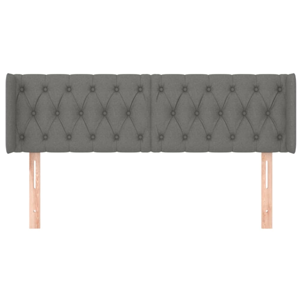 Tête de lit avec oreilles Gris foncé 147x16x78/88 cm Tissu - XIOS