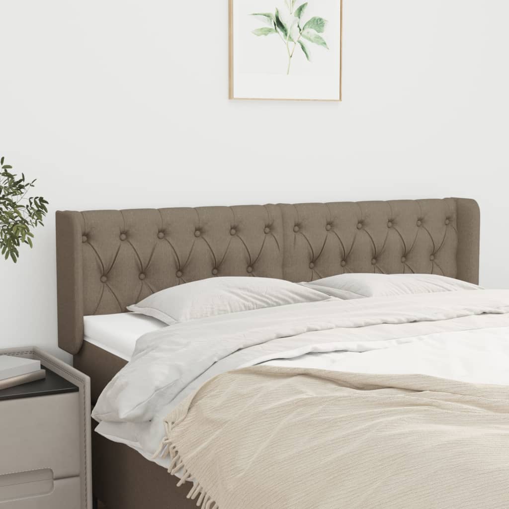 Tête de lit avec oreilles Taupe 147x16x78/88 cm Tissu - XIOS