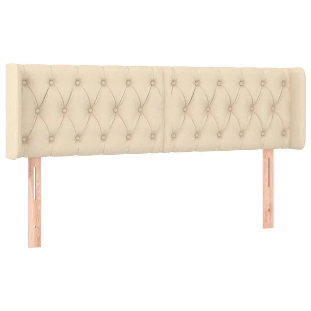 Tête de lit avec oreilles Crème 147x16x78/88 cm Tissu - XIOS