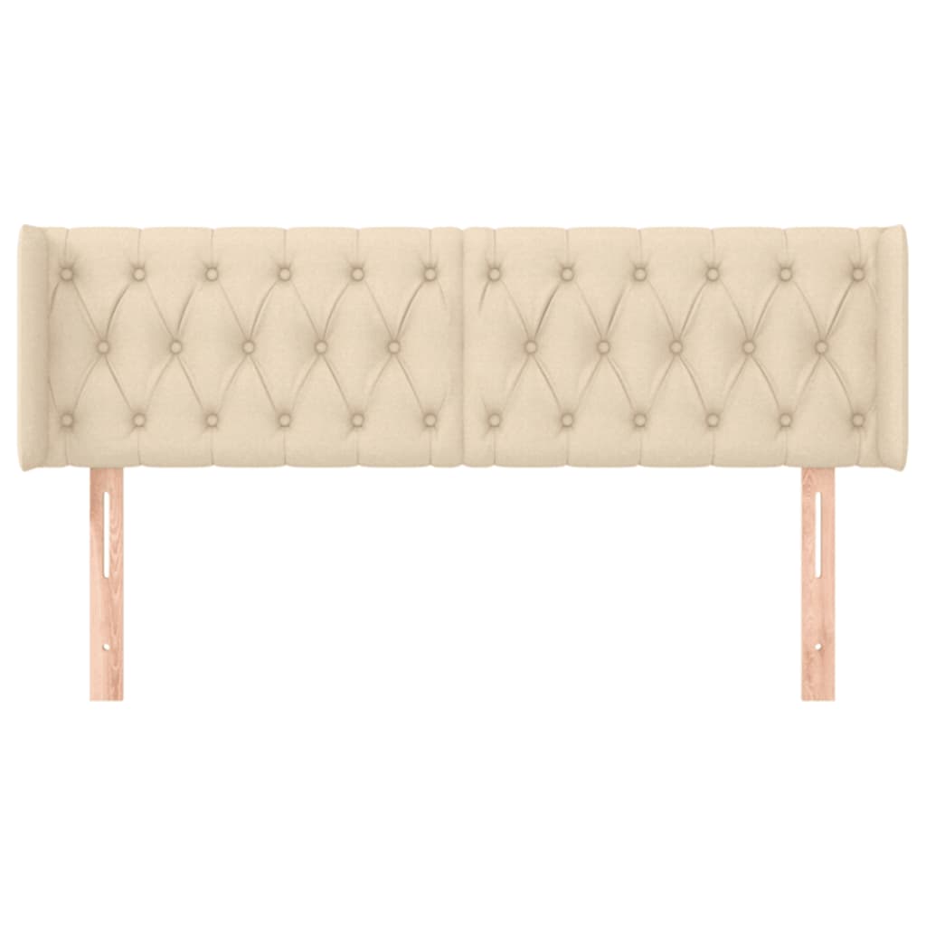 Tête de lit avec oreilles Crème 147x16x78/88 cm Tissu - XIOS