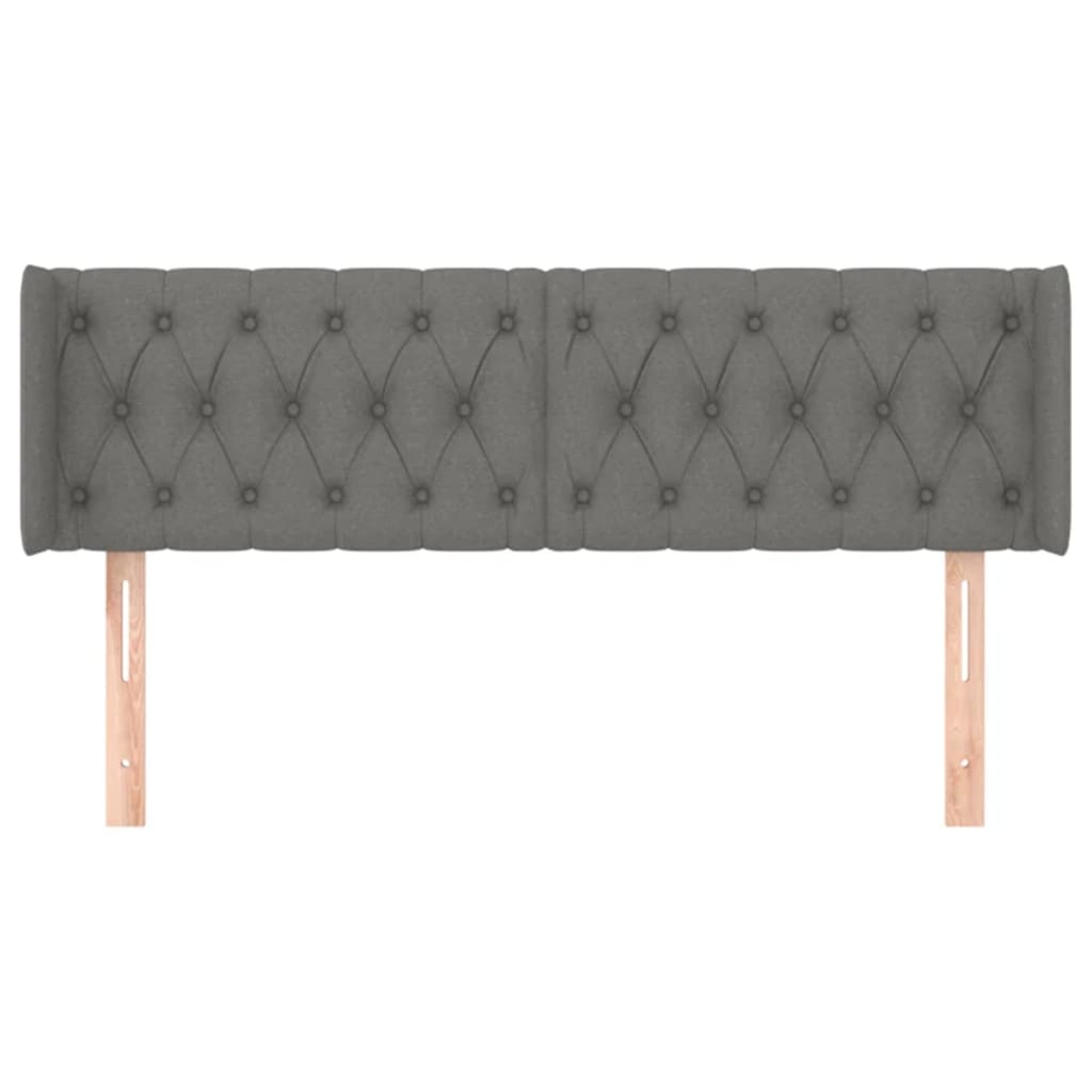 Tête de lit avec oreilles Gris foncé 163x16x78/88 cm Tissu - XIOS