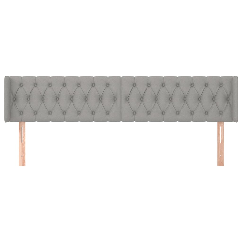 Tête de lit avec oreilles Gris clair 203x16x78/88 cm Tissu - XIOS