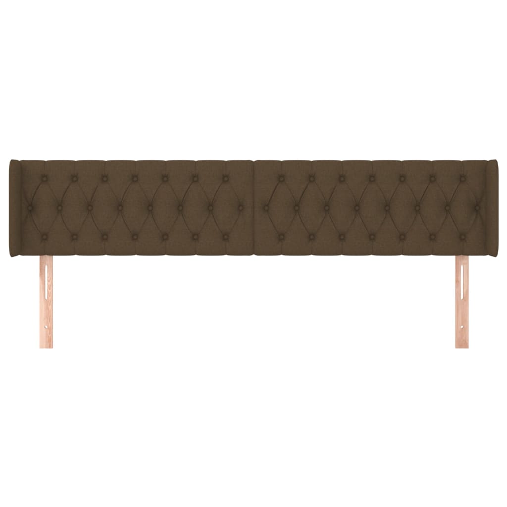 Tête de lit avec oreilles Marron Foncé 203x16x78/88 cm Tissu - XIOS