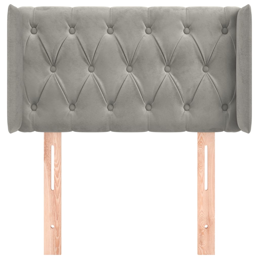 Tête de lit avec oreilles Gris clair 83x16x78/88 cm Velours - XIOS