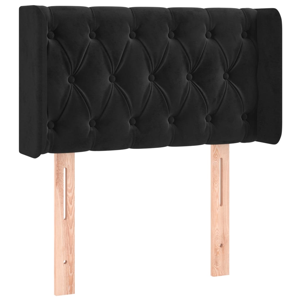 Tête de lit avec oreilles Noir 83x16x78/88 cm Velours - XIOS