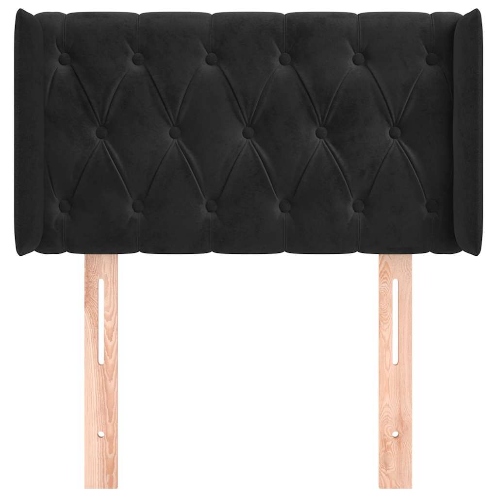 Tête de lit avec oreilles Noir 83x16x78/88 cm Velours - XIOS