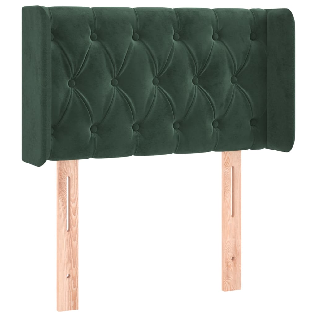 Tête de lit avec oreilles Vert foncé 83x16x78/88 cm Velours - XIOS