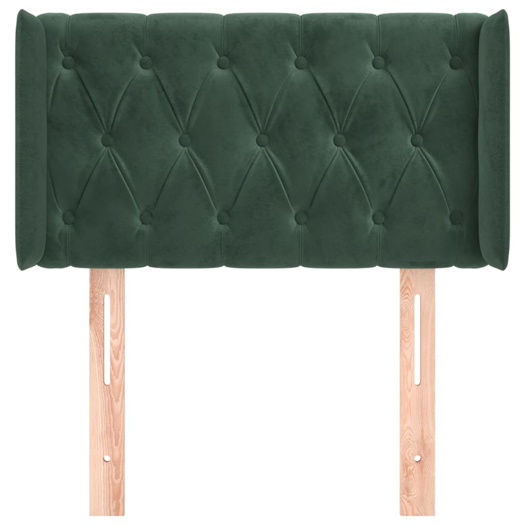 Tête de lit avec oreilles Vert foncé 83x16x78/88 cm Velours - XIOS