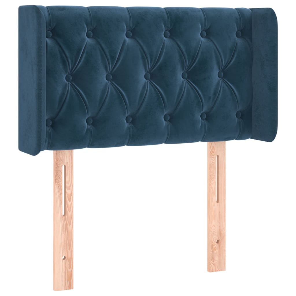 Tête de lit avec oreilles Bleu Foncé 83x16x78/88 cm Velours - XIOS