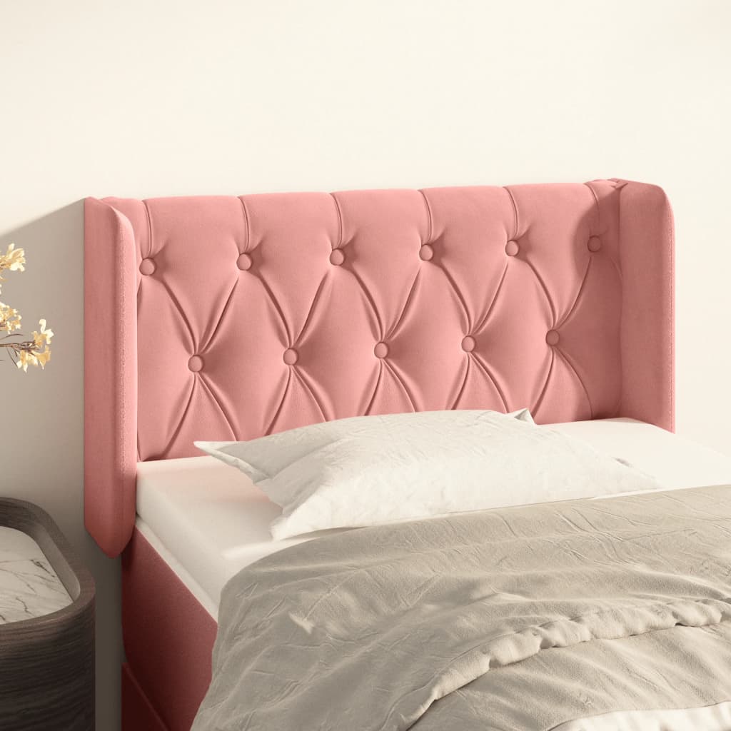 Tête de lit avec oreilles Rose 83x16x78/88 cm Velours - XIOS