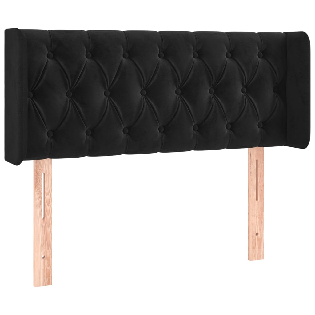 Tête de lit avec oreilles Noir 93x16x78/88 cm Velours - XIOS