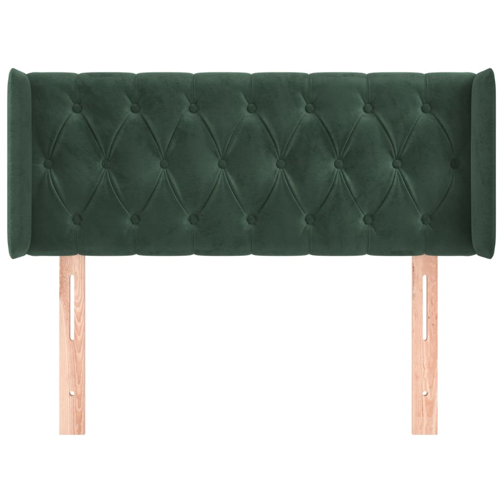 Tête de lit avec oreilles Vert foncé 93x16x78/88 cm Velours - XIOS